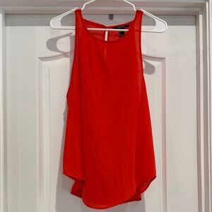 Forever 21 Red Sleeveless Chiffon Tank
